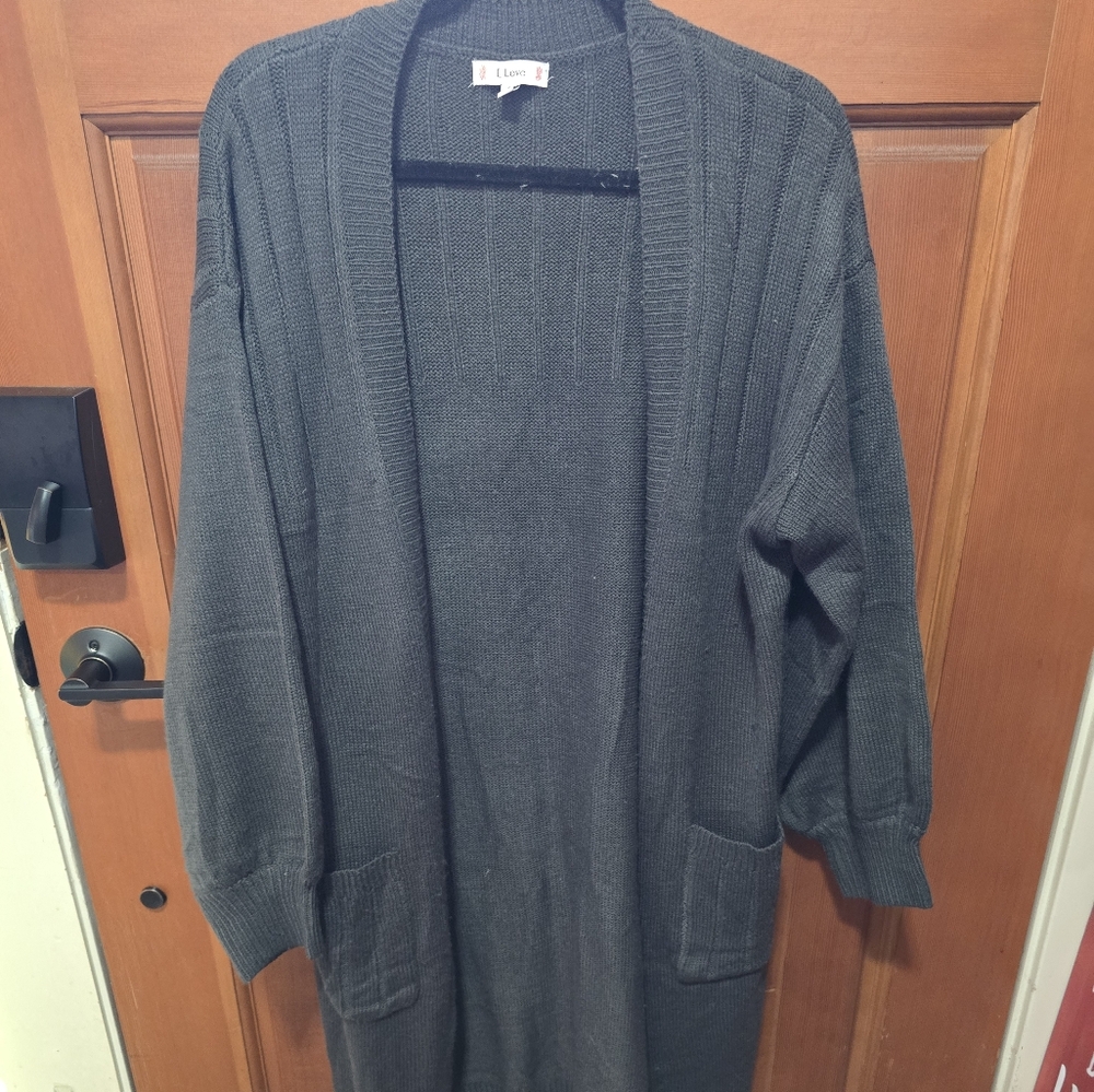 L LOVE Cream Long Cardigan Size L